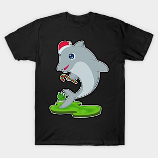 Dolphin Christmas Candy cane T-Shirt